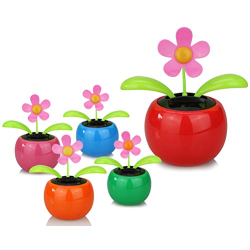 Keenso Solarbetriebene Tanzende Blume, Niedliche Swing-Flip-Flap-Blume für Auto-Büro-Schreibtisch-Dekoration, Reduziert Ermüdung, Tolle Heim- und Autodekoration von Keenso