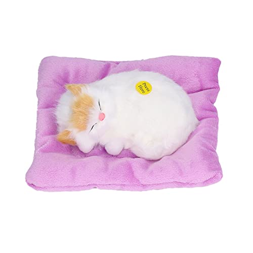 Keenso Spielzeugkatze mit Klang, Plüschschlafkatze Puppenspielzeug für - 7,1 X 6,3 Zoll (Aktivkohle-Gelbohrkatze) von Keenso