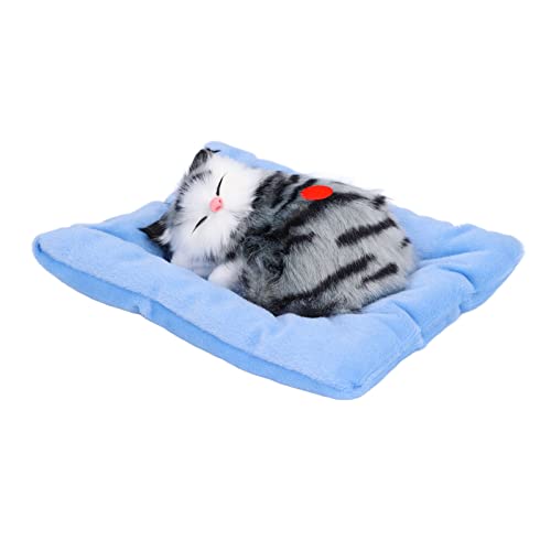 Keenso Spielzeugkatze mit Klang, Plüschschlafkatze Puppenspielzeug für - 7,1 X 6,3 Zoll (Aktivkohlegraue Katze) von Keenso