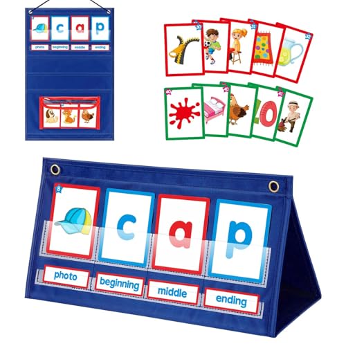 Keenso Taschendiagramm Zum Alphabet-Lernen, Wortbildungs-Desktop-Taschendiagramm für den Kindergarten von Keenso