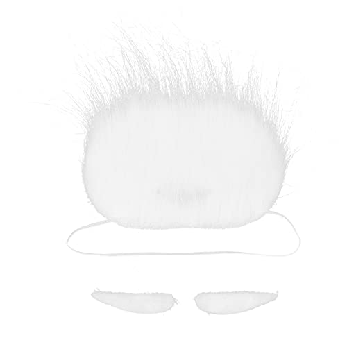 Keenso Weihnachts -Santa Beard Set Lustig Weißer Weihnachtsmann -Bart Kostümzubehör, Einfach zu Bedienen, Schulspiele, 3 PCs von Keenso