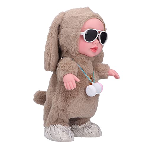 Lebensechte Singende Babypuppe Tanzen Babypuppe Elektrische Babypuppe, Elektrische Babypuppe (Flaschenpuppe Braun (Beutel)) von Keenso