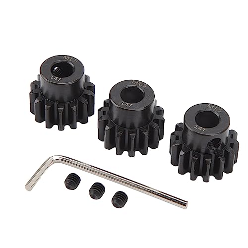 Keenso Motorritzelsatz aus Stahl, Motorritzel, Ritzelsatz, M1,5, 8 Mm Innenloch, Rollgetriebe, Stahlritzelsatz für Stabile Kraftübertragung für 1/5, 1/8, 1/10 Modellauto-Bausätze (14T) von Keenso