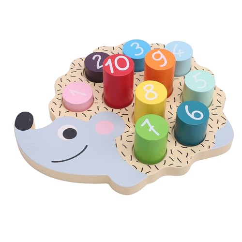Number Puzzle Board, Holz Puzzle Früher Ziehung Form Kognition Farb Klassifizierung Igel Zahl Spiel Baby Hand Auge Koordination Spielzeug von Keenso