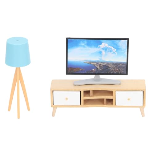Puppenhaus Miniatur -Fernseher, Mini -TV und TV -Standspielzeug für Wohnzimmer von Keenso