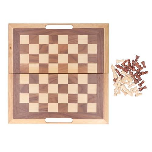 Schachset, Hölzernes Schach-Checker-Set für Intellektuelle Wachstums Logik Training Dekoratives Schachbrett-Set für Kinder Erwachsene von Keenso