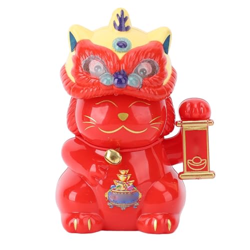 Solar Angetriebenes Spielzeug, Niedliche Solarantriebs Lucky Cat Car Dashboard Dekoration (Rot) von Keenso