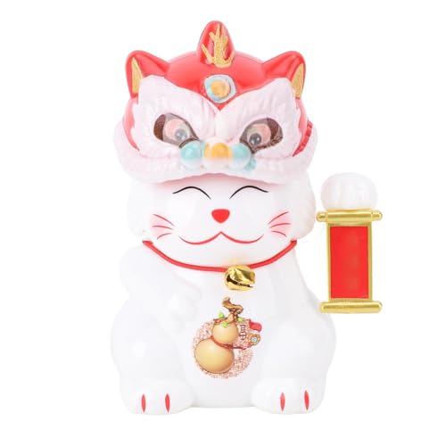 Solar Angetriebenes Spielzeug, Niedliche Solarantriebs Lucky Cat Car Dashboard Dekoration (White) von Keenso