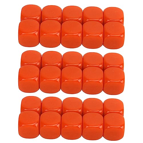 Würfel, 30 Stück 16 Mm 6-seitige Abgerundete Würfel, Glattes Würfelset für den Mathematikunterricht (Orange) von Keenso