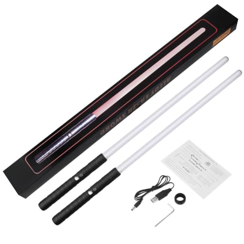Zweischneidiges Lichtschwert in 7 Farben, Leuchtendes Schwert, Filmähnliches Aussehen, Teleskopdesign, Kreatives Rollenspiel mit Anpassbarem Blade Builder-Anschluss für Abenteuer Zweischneidiges Lichtschwert in 7 Farben, Leuchtendes Schwert, Filmähnliches Aussehen, Teleskopdesign, Kreatives Rollenspiel mit Anpassbarem Blade Builder-Anschluss für Abenteuer von Keenso