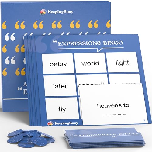 Keeping Busy Expressions Bingo für Demenzpatienten Produkte für Menschen mit Demenz Aktivitäten für Senioren zur Beschäftigung von Boxen für Demenzpatienten | Karten, Chips & 6 Tafeln | Alzheimer von Keeping Busy