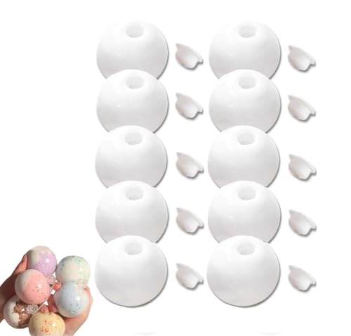10Stk Blank Pressure Ball Skin DIY Kit,Leere Druckkugel Haut DIY Kit,2025 Neue Druckkugel Haut DIY Kit Container,Milchige Leere Häute Leere Stress Ball DIY Kit,Anti Stress Spielzeug für Kinder (Weiß) von Keeplus