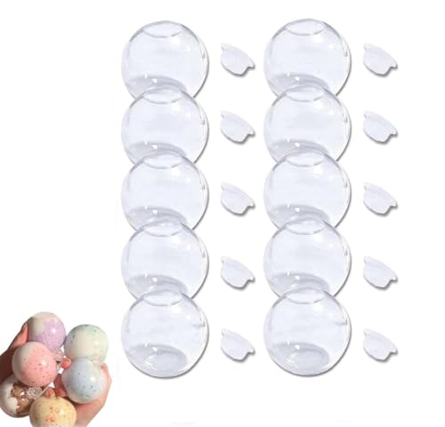 10Stk Blank Pressure Ball Skin DIY Kit,Leere Druckkugel Haut DIY Kit,2025 Neue Druckkugel Haut DIY Kit Container,Milchige Leere Häute Leere Stress Ball DIY Kit,Anti Stress Spielzeug für Kinder (Klar) von Keeplus