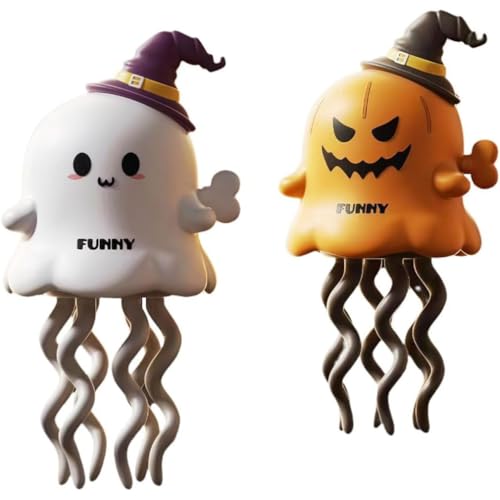 2Stk Magical Mini Dancing Ghost for Christmas, Creative Twisting Clockwork Slide for Halloween, Magischer Kleiner Tanzender Geist, Kreatives Spielzeug mit Aufziehmechanismus und Drehfunktion (A) von Keeplus
