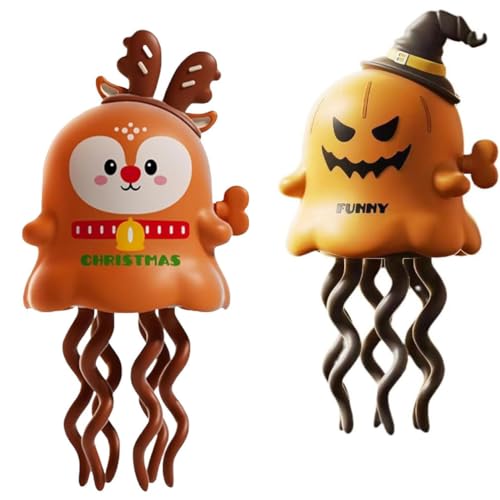 2Stk Magical Mini Dancing Ghost for Christmas, Creative Twisting Clockwork Slide for Halloween, Magischer Kleiner Tanzender Geist, Kreatives Spielzeug mit Aufziehmechanismus und Drehfunktion (D) von Keeplus