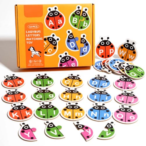 Alphabet Matching Puzzle Set, Alphabet passend Puzzle Set, Holz Alphabets Puzzles ABC Buchstaben Board, Alphabets Rätsel, Montessori Puzzles Blöcke Early Learning pädagogisches Spielzeug für Kinder von Keeplus