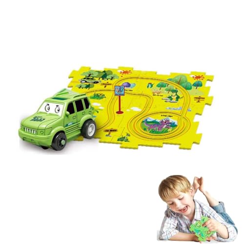 Children's Educational Puzzle Track Car Play Set, Puzzle Spielzeugauto, Auto Spielzeug Autorennbahn Spielzeugauto DIY-Puzzlebahn für Kinderspielzeug DIY-Route Cars Spielzeug für Kinder (A) von Keeplus