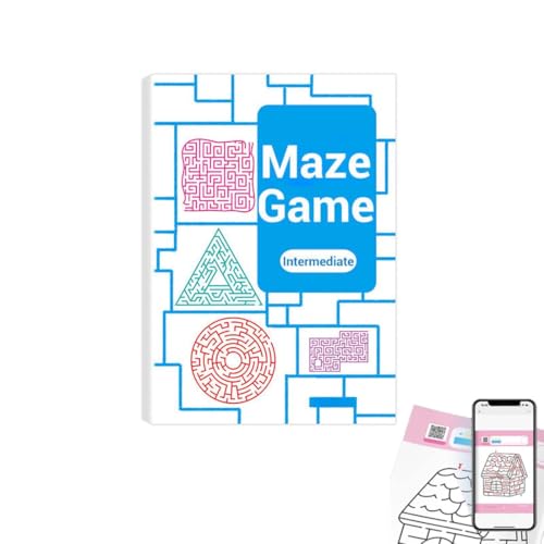 Keeplus Four-Level Progressive Maze Book Set for Children, Vierstufiges progressives Labyrinthbuch, Montessori Spielzeug, Maze Book, Bildungs Smart Logik Labyrinth Buch Spiel für Kinder (B) von Keeplus