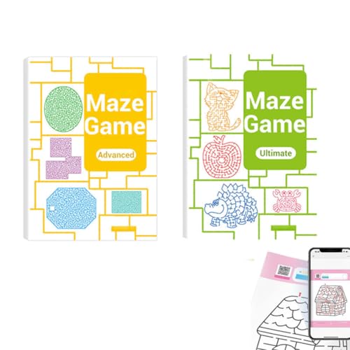 Keeplus Four-Level Progressive Maze Book Set for Children, Vierstufiges progressives Labyrinthbuch, Montessori Spielzeug, Maze Book, Bildungs Smart Logik Labyrinth Buch Spiel für Kinder (C+D) von Keeplus