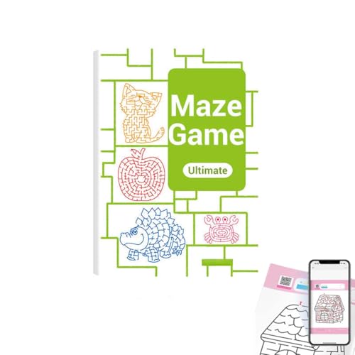 Keeplus Four-Level Progressive Maze Book Set for Children, Vierstufiges progressives Labyrinthbuch, Montessori Spielzeug, Maze Book, Bildungs Smart Logik Labyrinth Buch Spiel für Kinder (D) von Keeplus