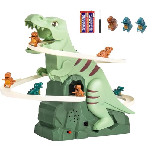 Keeplus 2025 Dinosaur Climbing Slide Music, Electric Dinosaur Climbing Stairs, Dino Slide, Dino Rutschenspielzeug mit Lichtern und Musik, Dinosaurier Kletterrutsche Spielzeug für Kinder (3 Dinosaur) von Keeplus