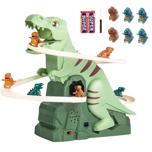Keeplus 2025 Dinosaur Climbing Slide Music, Electric Dinosaur Climbing Stairs, Dino Slide, Dino Rutschenspielzeug mit Lichtern und Musik, Dinosaurier Kletterrutsche Spielzeug für Kinder (6 Dinosaur) von Keeplus