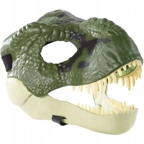 Keeplus Dog Dinosaur Mask, Dinosaur Mask for Dogs, Dinosaur Mask Moving Jaw, Cosplay Party Dino Maske, Dinosaurier-Maske, Latex Dinosaurier-Spielzeugkopf, Halloween-Dekor-Dinosaurier-Maske (Grün) von Keeplus