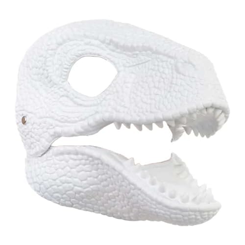 Keeplus Dog Dinosaur Mask, Dinosaur Mask for Dogs, Dinosaur Mask Moving Jaw, Cosplay Party Dino Maske, Dinosaurier-Maske, Latex Dinosaurier-Spielzeugkopf, Halloween-Dekor-Dinosaurier-Maske (Weiß) von Keeplus