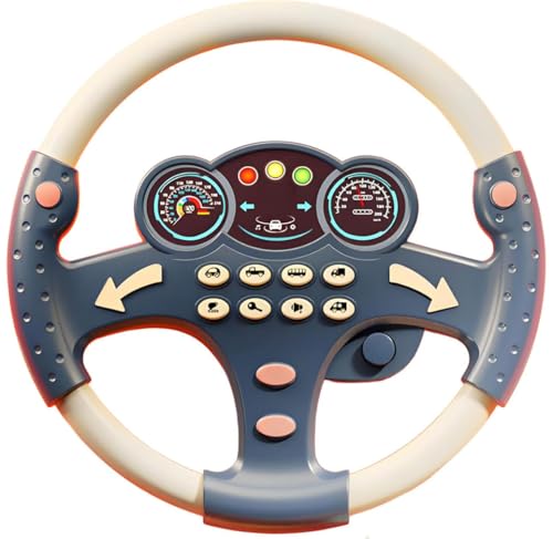 Keeplus Musical Steering Wheel Toy, Toy Steering Wheel with Light and Music, Simulated Driving Toys, Interaktives Lenkrad Spielzeug, Simuliertes Fahr Lenkrad Fahr Controller Auto Spielzeug (Blau) von Keeplus
