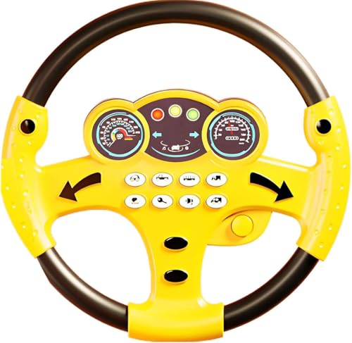 Keeplus Musical Steering Wheel Toy, Toy Steering Wheel with Light and Music, Simulated Driving Toys, Interaktives Lenkrad Spielzeug, Simuliertes Fahr Lenkrad Fahr Controller Auto Spielzeug (Schwarz) von Keeplus