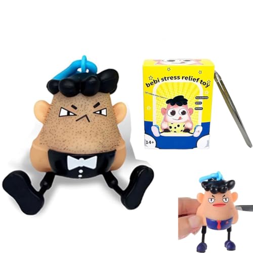 Mr Plucky 2024 Bestes Haar-Plucking Fidget Toy, Bartziehende Mitesser Kleines Spielzeug Mit Pinzette, Anti-Stress Blackhead Finger Toy, Neuheit Zupfen Blackhead (A) von Keeplus