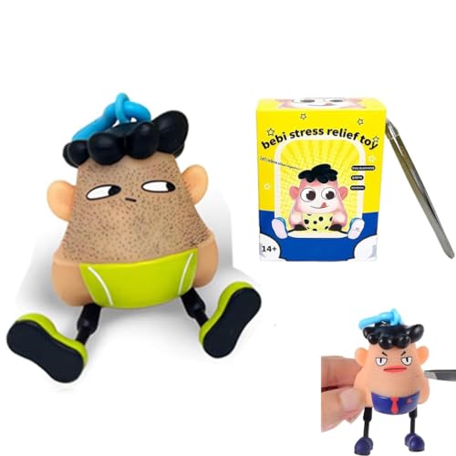 Mr Plucky Toy, 2024 Bestes Hair Plucking Fidget Spielzeug, Bartziehende Mitesser Kleines Mit Pinzette, Anti-Stress Blackhead Finger Toy, Neuheit Zupfen Blackhead (B) von Keeplus