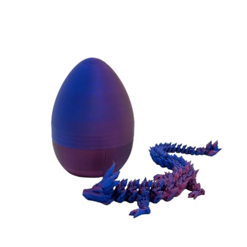 Mystery Dragon Egg, Schlüpfender Drache im Ei, Drachenmodell, realistische bewegliche Drachen-Modell-Figuren, Gelenke, bewegliches 3D-gedrucktes Drachenspielzeug, 3D Drachen Sensorspielzeug (E) von Keeplus