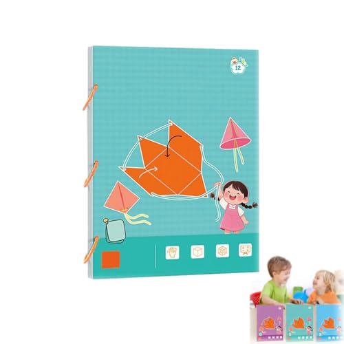 Pull String 3D Geometry Learning Book, Pull String 3D Geometrie Lernbuch, Lehren Volumen & Oberfläche Formeln, Boutiquefortun Spielzeug mit 9/12/15 Feststoffe, Geometrie für Anfänger (B) von Keeplus