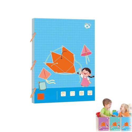 Pull String 3D Geometry Learning Book, Pull String 3D Geometrie Lernbuch, Lehren Volumen & Oberfläche Formeln, Boutiquefortun Spielzeug mit 9/12/15 Feststoffe, Geometrie für Anfänger (C) von Keeplus