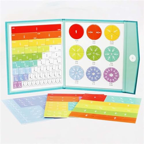STEM Magnetic Math Master Set, Magnetic Fraction Tiles, Arithmetisches Lernspielzeug, Bruchrechnen Material Magnetisch, Magnetisches Bruch-Lernpuzzle, Magnetisches Buch-Bruchteil-Puzzle für Kinder von Keeplus