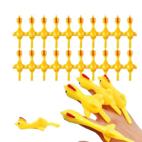 Slingshot Chicken Flying Finger Toy,Slingshot Chicken Stretching Flying Chicken,Huhn Strecken Fliegende Hühner Schnipsen Spielzeug Lustig Spielzeug,Strecken Fliegende Hühner Katapult Huhn (20Stk) von Keeplus