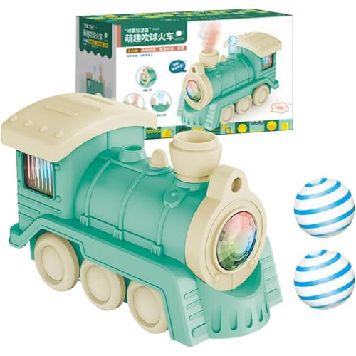 Train Toy,Blowing Ball Train for Children,Blowing Ball -Züge mit Geräuschen und Lichtern,Elektrisches Cartoon Zugspielzeug mit Schwebenden Bällen Modellierter Spielzug,Interaktives Simulationstraining von Keeplus