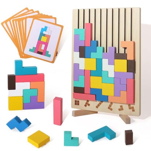 Wooden Stacking Puzzle Toy, Holzpuzzle 3D Puzzle, Holzpuzzle Knobelspiele, Jigsaw Geometrische Blöcke, Holz Montessori Spielzeug, Sortier & Stapelspielzeug Lernspielzeug für Kleinkinder Wooden Stacking Puzzle Toy, Holzpuzzle 3D Puzzle, Holzpuzzle Knobelspiele, Jigsaw Geometrische Blöcke, Holz Montessori Spielzeug, Sortier & Stapelspielzeug Lernspielzeug für Kleinkinder von Keeplus