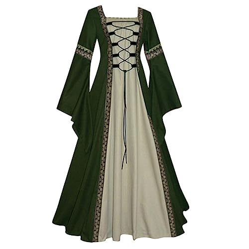 Keerlonno Mittelalterliches Damenkleid für Damen, Mittelalterliches Prinzessinnenkleid mit Glockenärmeln, einfarbig, Retro, Mittelalterlich, Renaissance, Halloween Keerlonno Mittelalterliches Damenkleid für Damen, Mittelalterliches Prinzessinnenkleid mit Glockenärmeln, einfarbig, Retro, Mittelalterlich, Renaissance, Halloween von Keerlonno