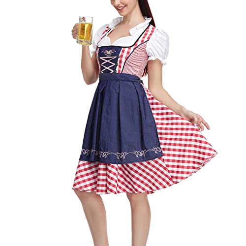Keerlonno Tiroler Kleid für Damen, Oktoberfestkleid Damen Tiroler Kleid Karneval Traditionelles Dirndl Halloween Party Oktoberfest und Karneval Kleidung und Kleid Anlässe von Keerlonno