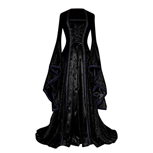 Mittelalter Kleid Damen, Mittelalter Kleid Damen Prinzessin Kleid Glockenärmel Einfarbig Retro Mittelalter Gothic Renaissance Kleid Halloween Vintage Kleider Mittelalter Kleid Damen, Mittelalter Kleid Damen Prinzessin Kleid Glockenärmel Einfarbig Retro Mittelalter Gothic Renaissance Kleid Halloween Vintage Kleider von Keerlonno