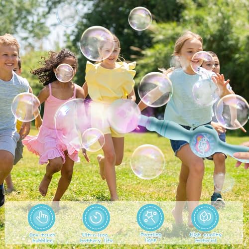 Bunte Rauchblasenmaschine,LED Seifenblasenmaschine Wasserblasen Zauberstab,Elektronische Seifenblasenmaschine Kinder mit Buntem Licht Akku,Bubble Machine 10000+ Blasen Spielzeug Kinder Geschenk (03) von Keho Keho Kehongdun