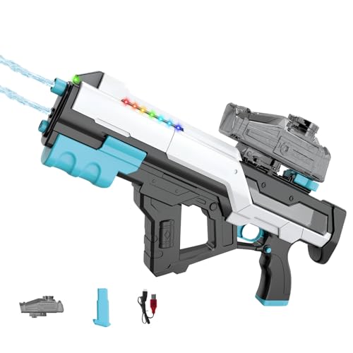 Elektrische Wasserpistole mit Akku für Kinder,Automatische Wasserpistolen Spritzpistolen Reichweite 8-10M,Fassungsvermögen 800ml,Wasserspaß Strand Spielzeug mit LED-Lichter für Sommerpool Outdoor (04) Elektrische Wasserpistole mit Akku für Kinder,Automatische Wasserpistolen Spritzpistolen Reichweite 8-10M,Fassungsvermögen 800ml,Wasserspaß Strand Spielzeug mit LED-Lichter für Sommerpool Outdoor (04) von Keho Keho Kehongdun