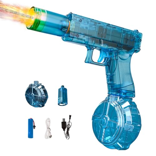 Wasserpistole Elektrisch,Wasserpistole Spritzpistolen 320 ml Tank Wasserspritzpistole,Wiederaufladbar Wasserpistole Kinder mit Blitzeffekten,Schießbereich 7-8M Wasser Spielzeug für Pool Strand (01) von Keho Keho Kehongdun