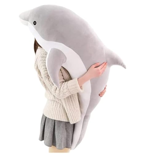 Delfin Plüschtiere Schöne Gefüllte Weiche Tier Umarmungskissen Delphin Puppen für Kinder… (120cm/47.24inch, Gray) von Kekeso