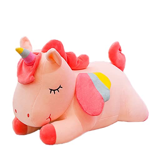 Kekeso Gefülltes Einhorn Tier Plüschtiere Weiche Kuschelkissen Puppe Cartoon Einhorn Plüsch Geschenke für Jungen Mädchen (Pink, 25cm/9.84inch) von Kekeso