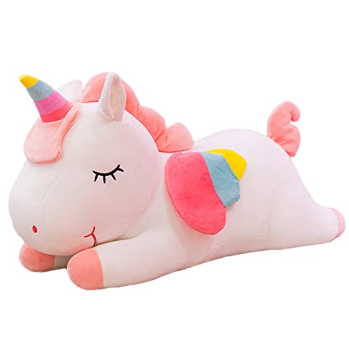 Kekeso Gefülltes Einhorn Tier Plüschtiere Weiche Kuschelkissen Puppe Cartoon Einhorn Plüsch Geschenke für Jungen Mädchen (White, 35cm/13.77inch) von Kekeso