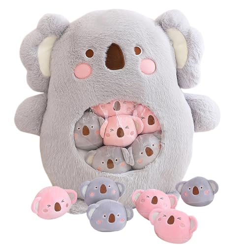 Gefülltes Koala Plüsch Kissen, eine Tüte Koala Plüsch Puppe Soft Snack Pillo mit 6 Koala Plüsch Puppe Geschenk für Geburtstag, Halloween Weihnachten(kaola) von Kekeso