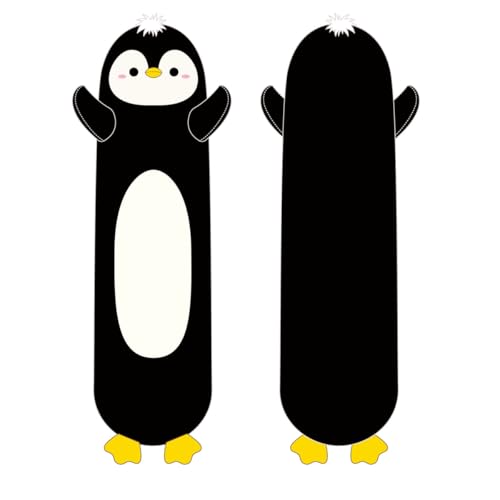 Pinguin Kuscheltier, Langes Pinguin Kuschelkissen Stofftier Plüschtier, Ultraweiches Schmusetier als Körperkissen, Kinder & Erwachsene (Schwarz, 90cm/35.43in) von Kekeso
